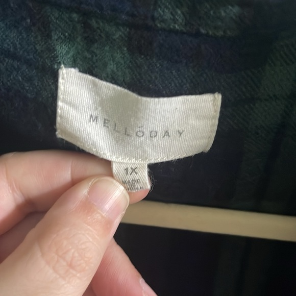 Melloday Stitch Fix Plus Size 1x Shirt Checkered - Picture 2 of 4